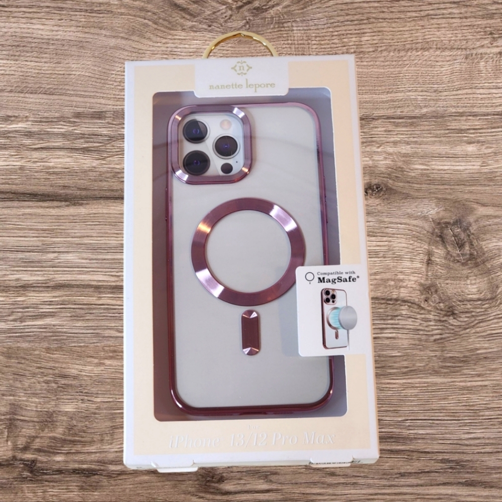 🏷 CLEARANCE! Nanette Lepore Silver/Pink iPhone 12/13 MagSafe Cell Phone Case